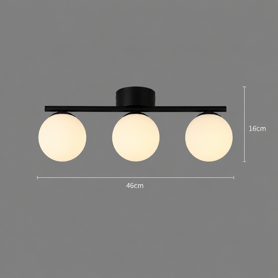 Lustra LED si cristal ORI, 46cm, 3xG9, Globuri, Negru