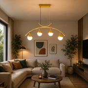 LED függő csillár PAAMIUT 34W, 4 fényforrás, Hideg/Meleg/Semleges fény, Arany, Állítható magasságú
