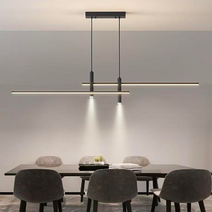 Függesztett LED-csillár RINA 50W, Lineáris, Hideg/Meleg/Semleges fény, Fekete, Állítható magasságú Modern csillárok Alapértelmezett cím Alessandro Design