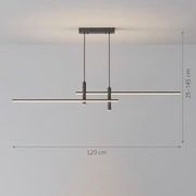 Függesztett LED-csillár RINA 50W, Lineáris, Hideg/Meleg/Semleges fény, Fekete, Állítható magasságú Modern csillárok Alapértelmezett cím Alessandro Design