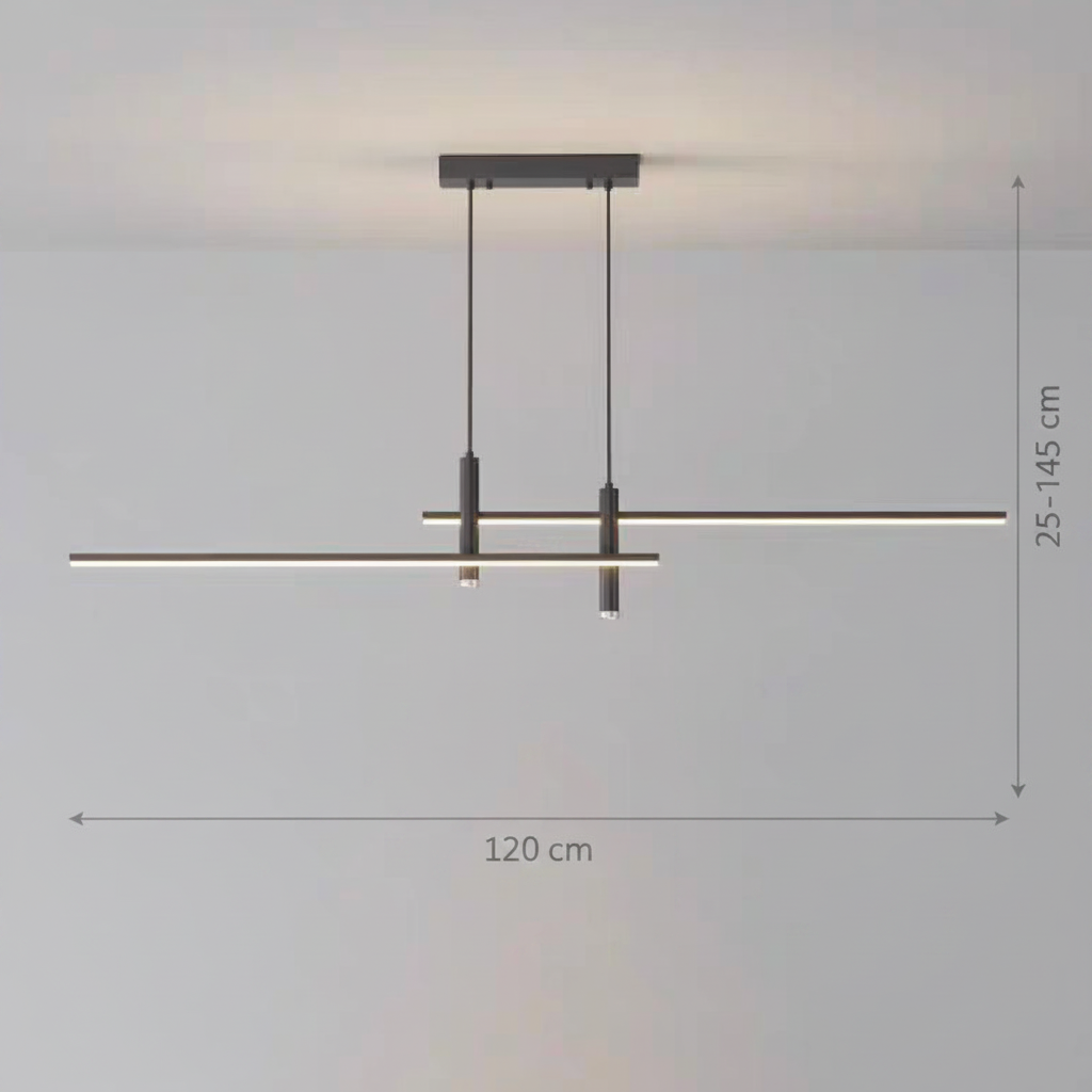 Függesztett LED-csillár RINA 50W, Lineáris, Hideg/Meleg/Semleges fény, Fekete, Állítható magasságú Modern csillárok Alapértelmezett cím Alessandro Design