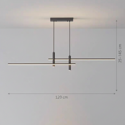 Függesztett LED-csillár RINA 50W, Lineáris, Hideg/Meleg/Semleges fény, Fekete, Állítható magasságú Modern csillárok Alapértelmezett cím Alessandro Design