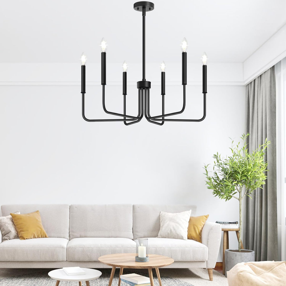 Fém csillár AVANT, típus Inga karral, D63 cm, kerek, 6xE14, fekete Ipari csillárok Alapértelmezett cím Alessandro Design