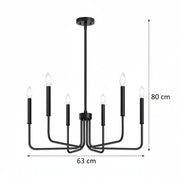 Fém csillár AVANT, típus Inga karral, D63 cm, kerek, 6xE14, fekete Ipari csillárok Alapértelmezett cím Alessandro Design