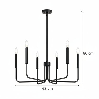 Fém csillár AVANT, típus Inga karral, D63 cm, kerek, 6xE14, fekete Ipari csillárok Alapértelmezett cím Alessandro Design