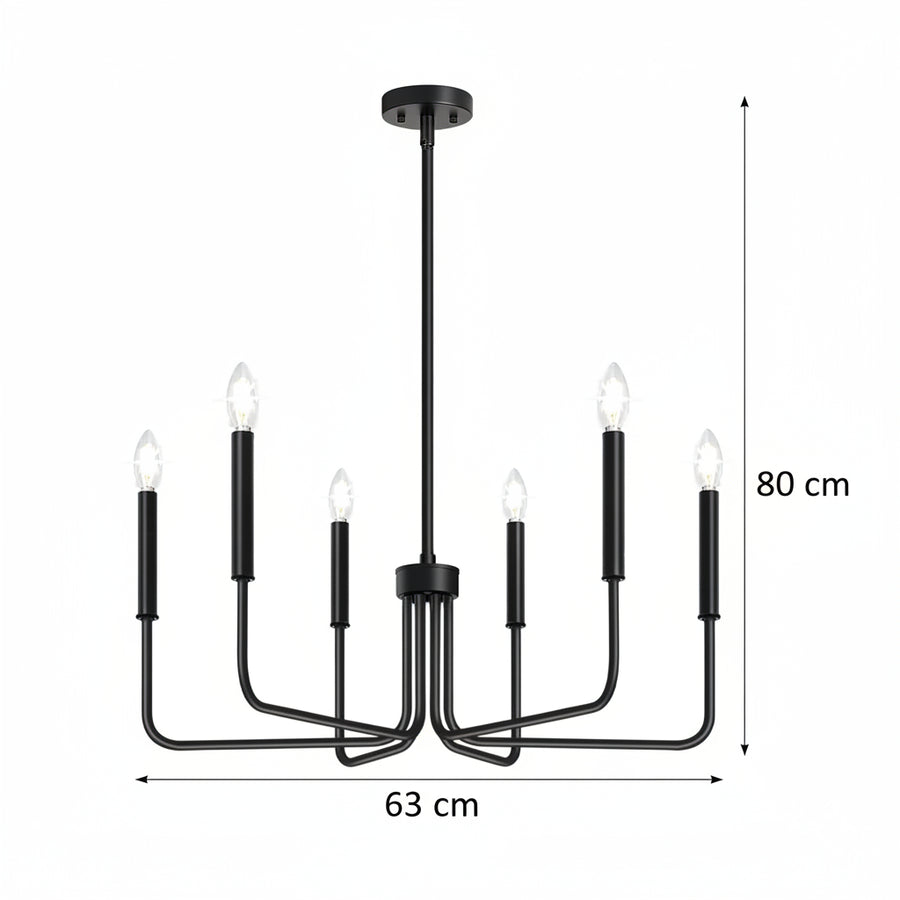 Fém csillár AVANT, típus Inga karral, D63 cm, kerek, 6xE14, fekete Ipari csillárok Alapértelmezett cím Alessandro Design