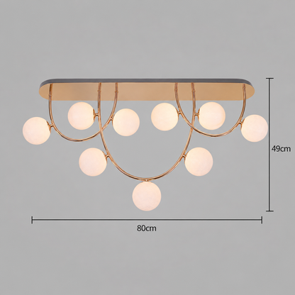 Lustra Moderna QUVA Supremo, 9 x G9, Lungime 80cm, Metal, Auriu