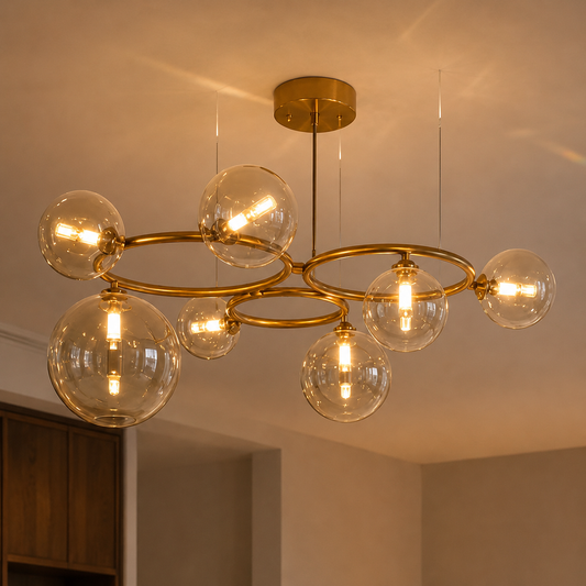 VENERE Luce csillár, 3 kör, 7xG9, arany, fém, állítható magasságú