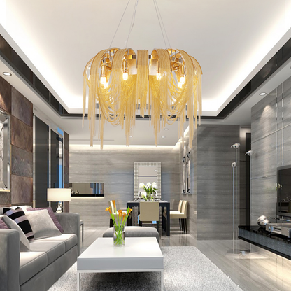 Csillár MD9020/600MMGD, 6xE14, átmérő 60cm, IP20, arany, vas, alumínium, izzók nem tartozék