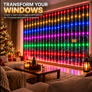 Eső típusú karácsonyi telepítés, sokszínű fény, 300 x 300 cm, 320 LED