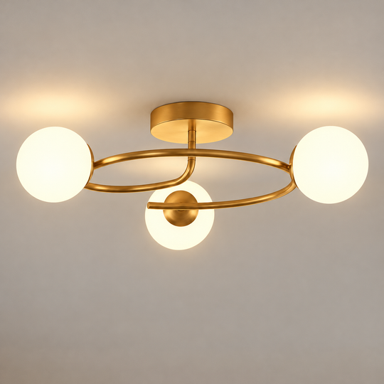 LED és kristály csillár ORBIT, 66cm, 3xE27, Globes, Gold