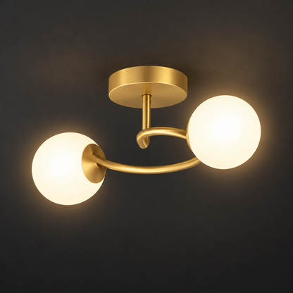 LED és kristály csillár ORBIT, 55cm, 2xE27, Globes, Gold