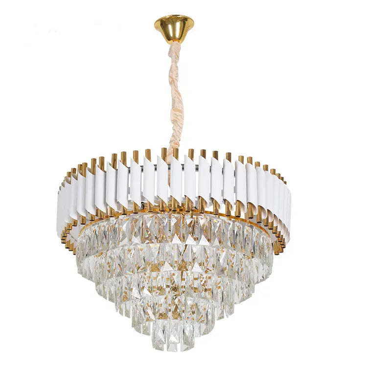 Crystal Chandelier Versailles Eleganza 7X E14, 49 cm átmérőjű, fényes és fehérarany, állítható magasság