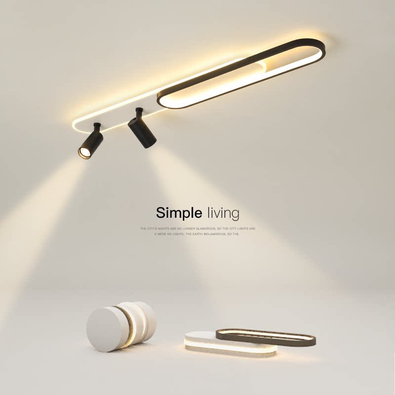 LED -csillár a Fisilla 49W állítható tervező kivetítőjével, hideg/forró/semleges fényével, fekete