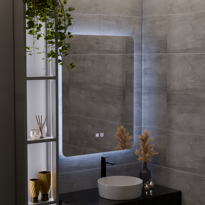 ARTEA Touch téglalap alakú LED-es tükör, 14W, 60X80cm, páramentesítő rendszer, szabályozható, hideg fényű 6000K tükrök Korman E alapértelmezett cím Alessandro Design