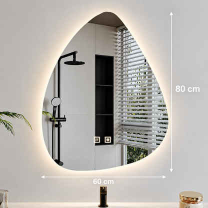 Organic LED tükör 60x80cm, hideg fény, páramentesítő rendszer, szabályozható