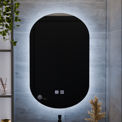 Ovális LED-es tükör, 50X80cm, E14S/50X80, érintés, páramentesítő rendszer tükrök Korman E alapértelmezett cím Alessandro Design