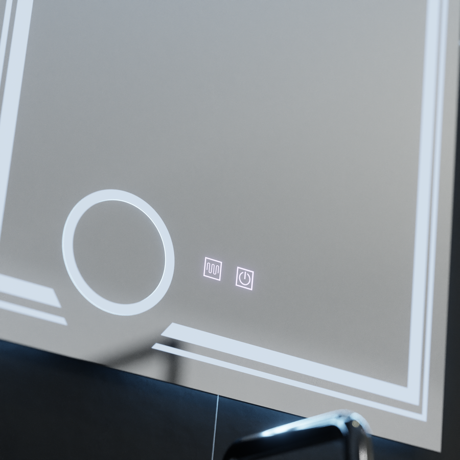 Négyszögletű LED-es tükör, 60x80cm, CANTO Touch, páramentesítő rendszer, szabályozható tükrök Korman E alapértelmezett cím Alessandro Design