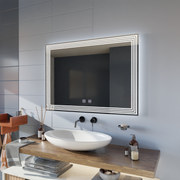 Négyszögletű LED-es tükör, páramentesítő, 80x60 cm, ADIS Basic Touch Mirrors Korman E Alapértelmezett cím Alessandro Design