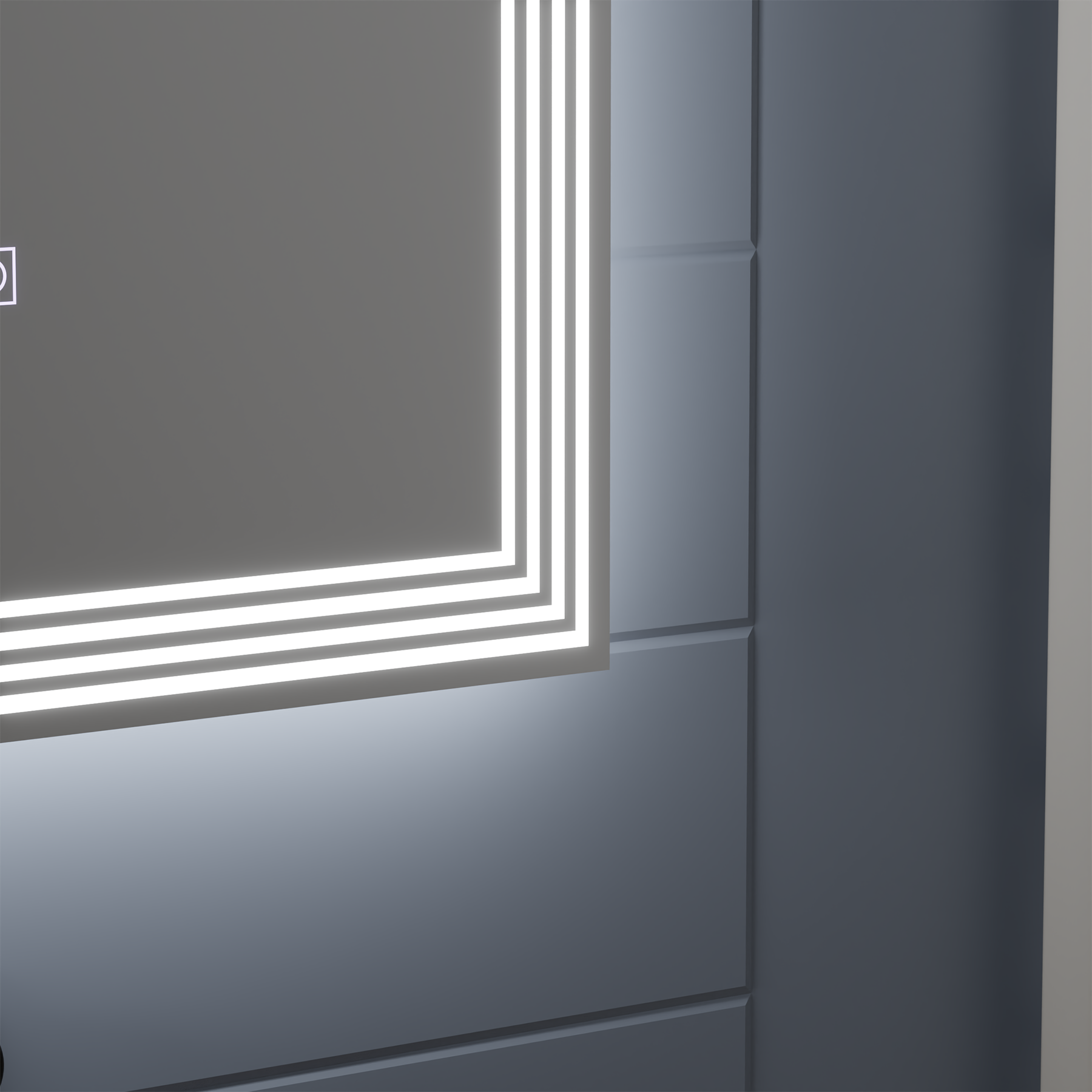 Négyszögletű LED-es tükör, páramentesítő, 80x60 cm, ADIS Basic Touch Mirrors Korman E Alapértelmezett cím Alessandro Design