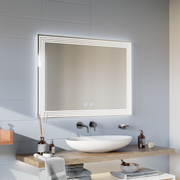 Négyszögletű LED-es tükör, páramentesítő, 80x60 cm, ADIS Basic Touch Mirrors Korman E Alapértelmezett cím Alessandro Design