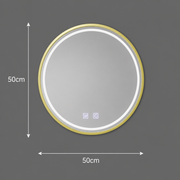 Kerek LED-es tükör, 50cm, Glanz Touch, Páramentesítő rendszer, Tompítható