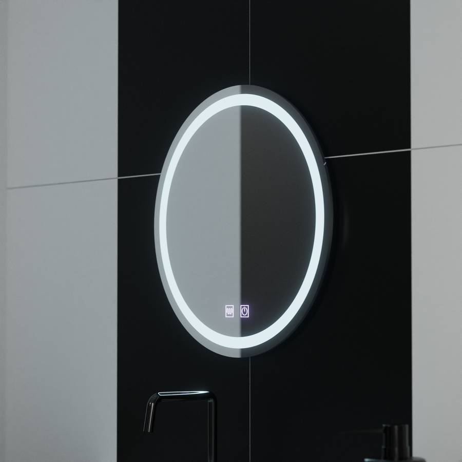 Kerek LED-es tükör 50cm Lucea Touch Demister System Tükrök Korman E Alapértelmezett cím Alessandro Design
