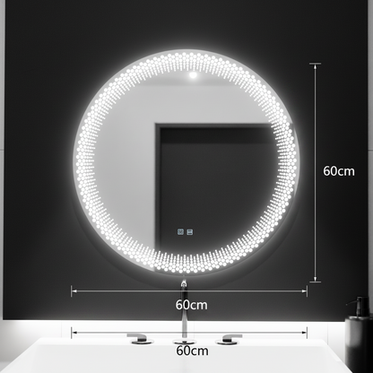 LED kerek tükör 60cm, Stellaire Touch, páramentesítő rendszer, szabályozható