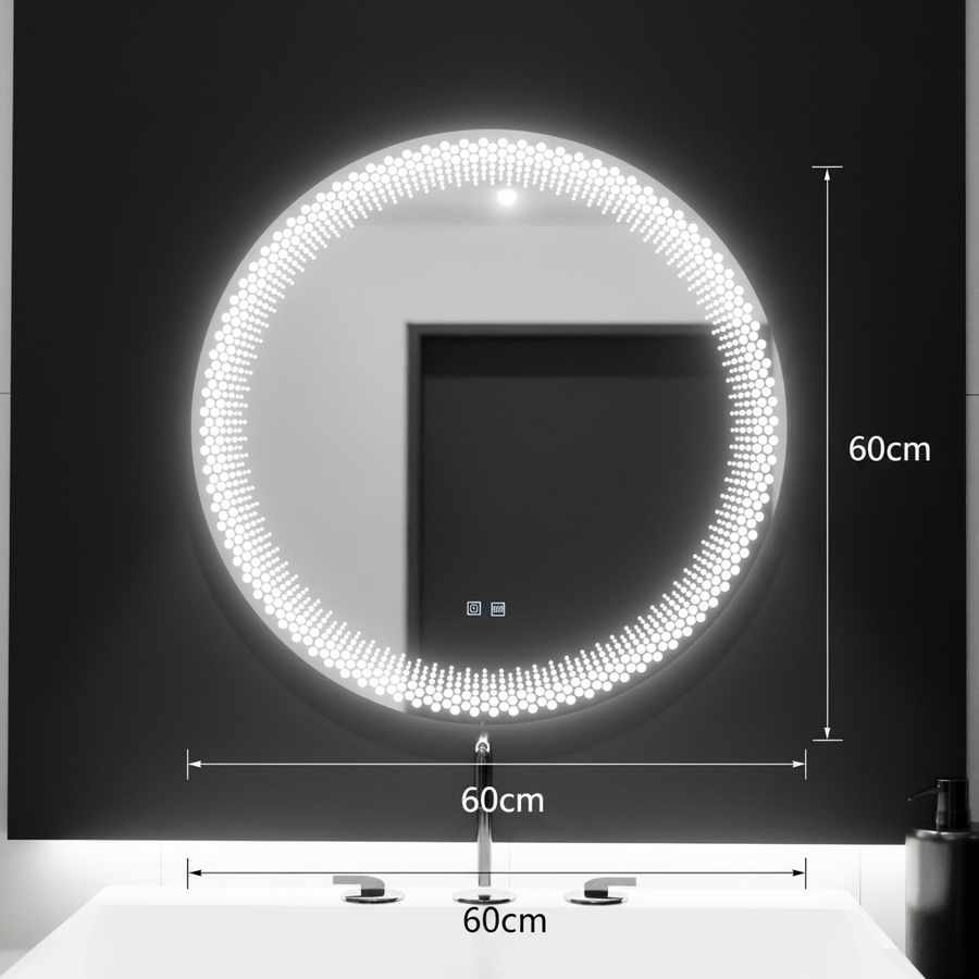 LED kerek tükör 60cm, Stellaire Touch, páramentesítő rendszer, szabályozható