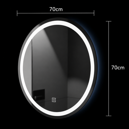 Kerek LED-es tükör, 70cm, Basic Touch