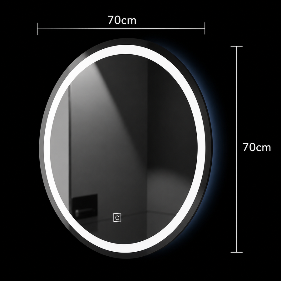 Kerek LED-es tükör, 70cm, Basic Touch