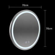 Kerek LED-es tükör, 70cm, Lucea Touch, Páramentesítő rendszer, Tompítható