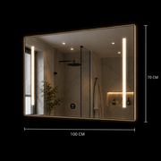 Giga LED tükör, 80x60cm, Ezüst, Touch, 6000K fény