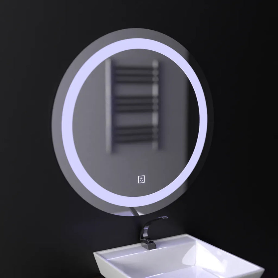 LED Touch Gallio tükör, átmérő 60cm, hideg fény 6000K, üveg egyszerű LED tükör Alapértelmezett cím Alessandro Design