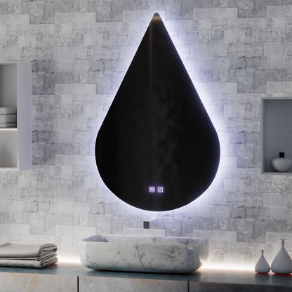 Mirror LED Touch River Demist rendszer 80X120cm, csepp alakú. Tükrök Korman E Alapértelmezett cím Alessandro Design