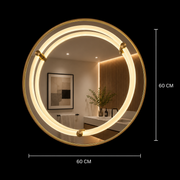 Giga LED tükör, 80x60cm, Ezüst, Touch, 6000K fény