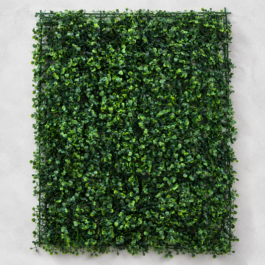 Panou de Gard Viu Artificial cu Frunze Rotunde, 40 x 60 cm, Verde