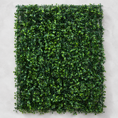 Mesterséges növényi sövénylap kerek levelekkel, 40 x 60 cm, zöld