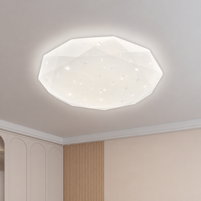 Hatszögletű LED mennyezeti lámpa 33 cm, 27W, 3000K / 4000K / 6000K, fehér, fém és akril