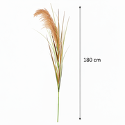 Műnövény díszfű, 180 cm, nád és fű, zöld és barna, cserép nélkül