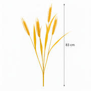 Mesterséges növényi díszfű, 83 cm, 4 dróttal, búzafűszer, sárga, cserép nélkül