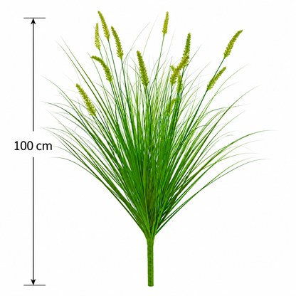 Mesterséges rókafarkú díszfűnövény, 100 cm, 12 fűszerrel, zöld, cserép nélkül