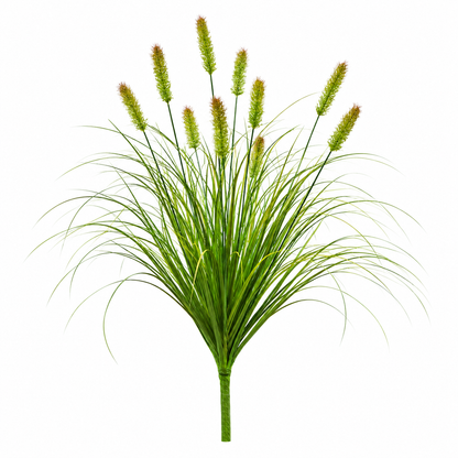 Mesterséges rókafarkú díszfűnövény, 100 cm, 12 fűszerrel, zöld és barna, cserép nélkül