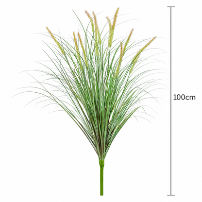 Mesterséges rókafarkú díszfűnövény, 100 cm, 12 fűszerrel, zöld és rózsaszín, cserép nélkül