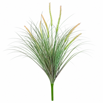 Mesterséges rókafarkú díszfűnövény, 60 cm, 7 fűszerrel, zöld és rózsaszín, cserép nélkül