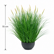 Mesterséges növény, rókafarkú cserepes díszfű, 70 cm, 25 fűszerrel, zöld és rózsaszín