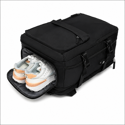Utazási üzleti hátizsák ALMATY, USB porttal, 31x22x46 cm Oxford, fekete