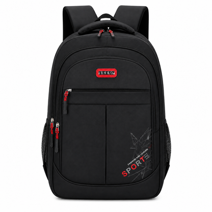 Rucsac Travel Business GANJA, 48x32x15 cm, Oxford, Negru si Rosu
