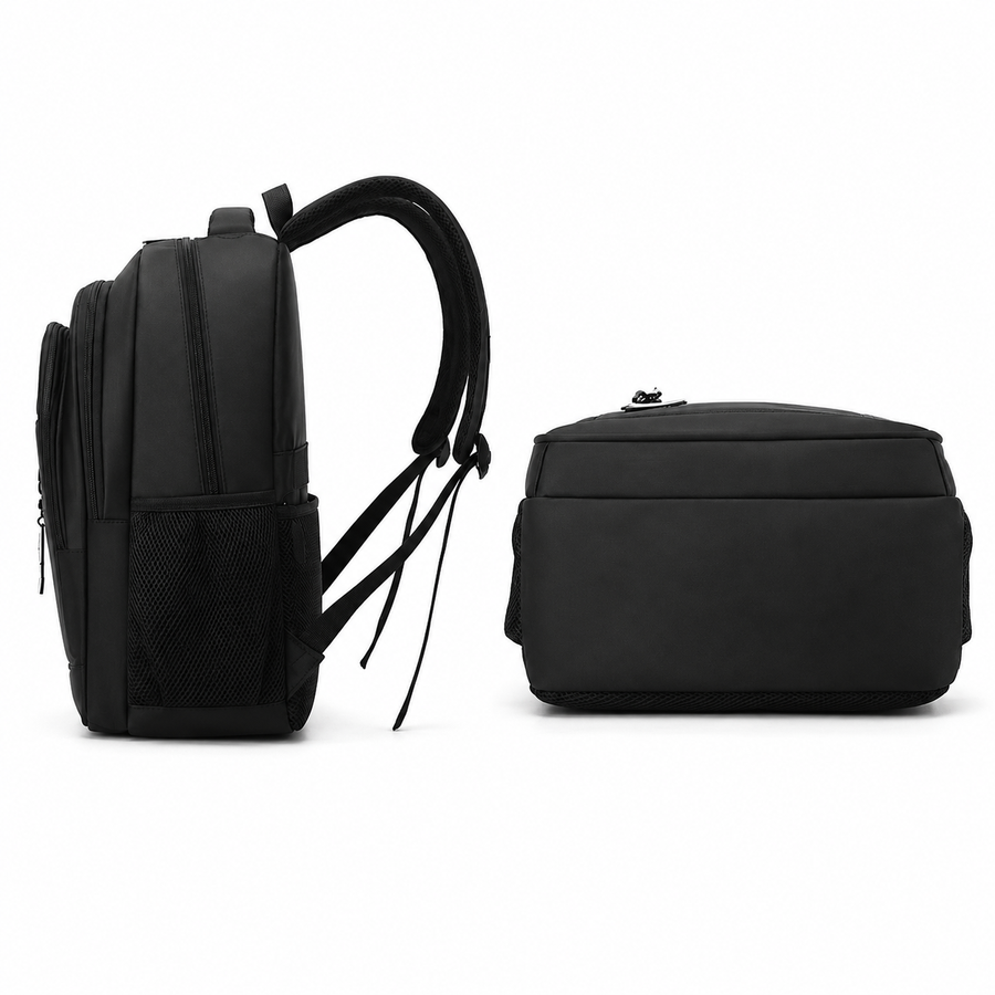 Rucsac Travel Business KANGIQLINIQ, 47x33x15 cm, Oxford, Negru si Albastru