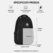 Rucsac Travel Business LANKARAN, 42x30x17 cm, Oxford,  Negru